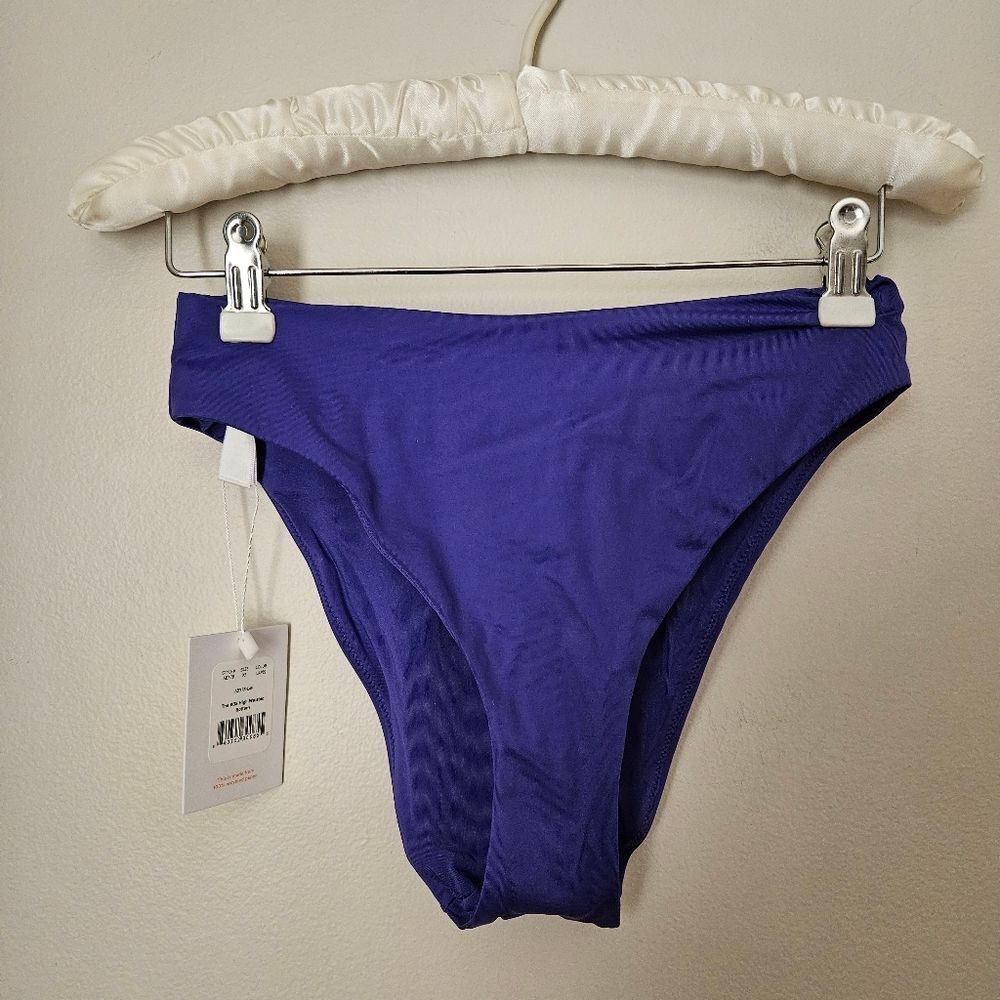 Andie Swim Bottoms Bikini The 90s High Waisted Lapis Purple Beach Vacation Solid - Picture 2 of 12